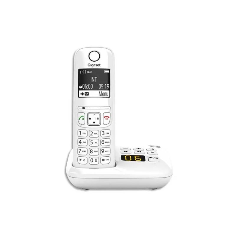 GIGASET Téléphone sans fil AS690A avec répondeur Blanc AS690ABLC GIGASET Téléphone sans fil AS690A avec répondeur Blanc AS690ABLC