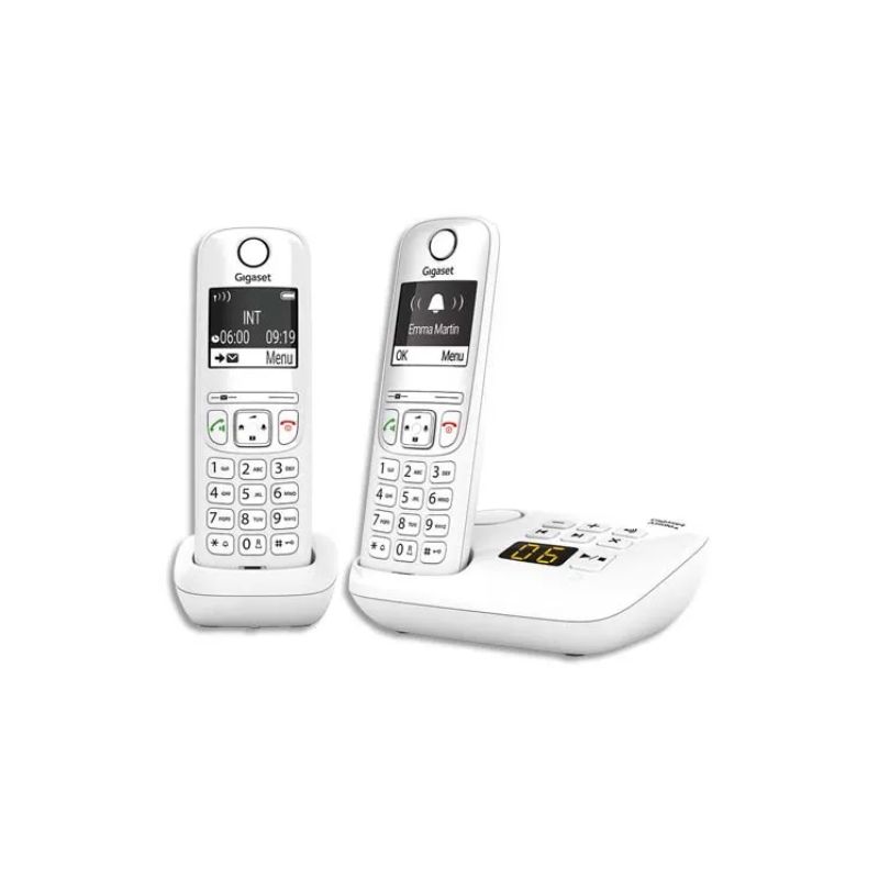GIGASET Téléphone sans fil AS690A avec répondeur Duo Blanc AS690ADUOBLC GIGASET Téléphone sans fil AS690A avec répondeur Duo Blanc AS690ADUOBLC