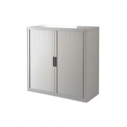 PAPERFLOW EasyOffice armoire démontable corps teinté et rideau Gris - Dim L110x H104x P41,5 cm