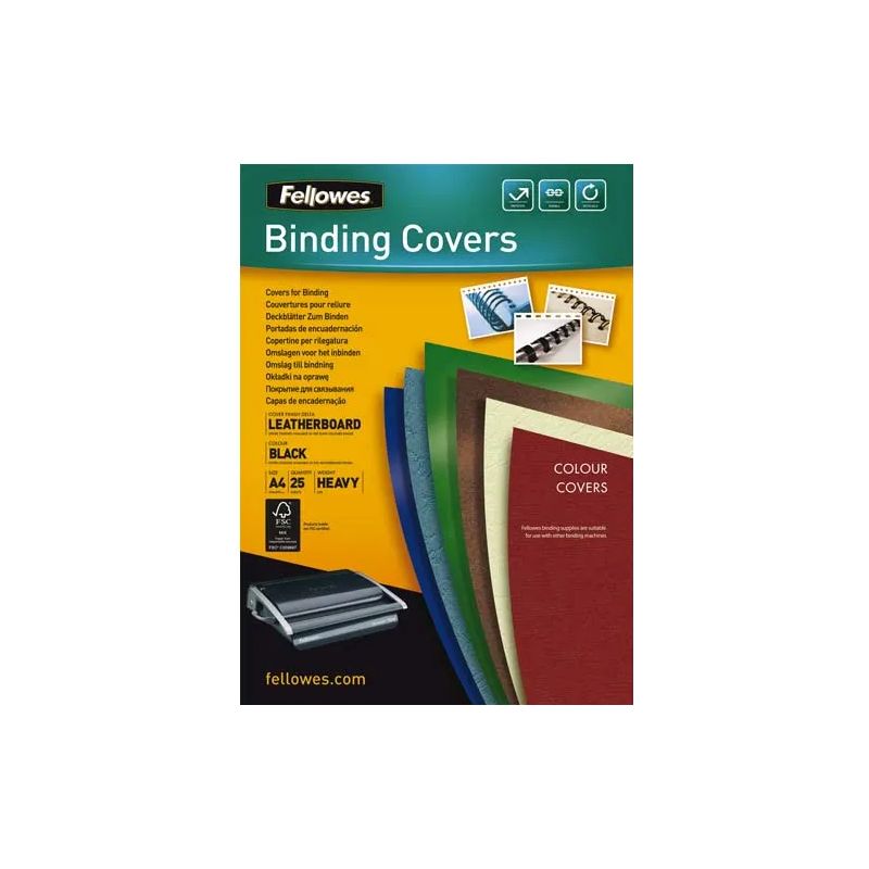 FELLOWES Boîtes de 25 couvertures DELTA format A4 Noir 5373801
