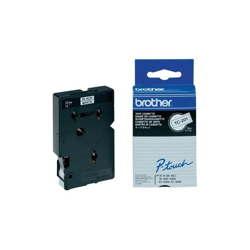 BRO CASSETT RUB TC 12MMX7.7M N/BLC TC201 BRO CASSETT RUB TC 12MMX7.7M N/BLC TC201