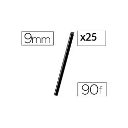 EXACOMPTA Boîte de 25 baguettes à relier manuelles SERODO 9mm Noir