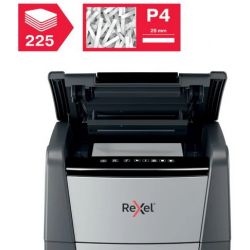 REXEL Destructeur de documents Optimum Auto+ 225X P-4 coupe croisée 4x25mm 225 feuilles 60 L 2020225XEU