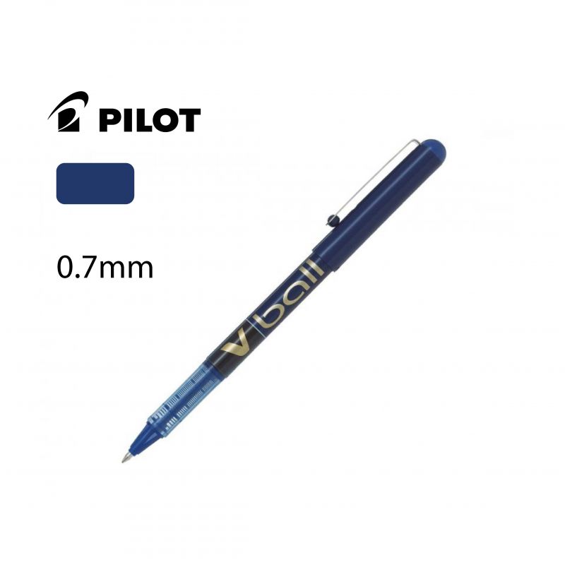PILOT V-BALL Stylo Roller pointe métal 0,7 mm encre liquide Bleue PILOT V-BALL Stylo Roller pointe métal 0,7 mm encre liquide Bleue