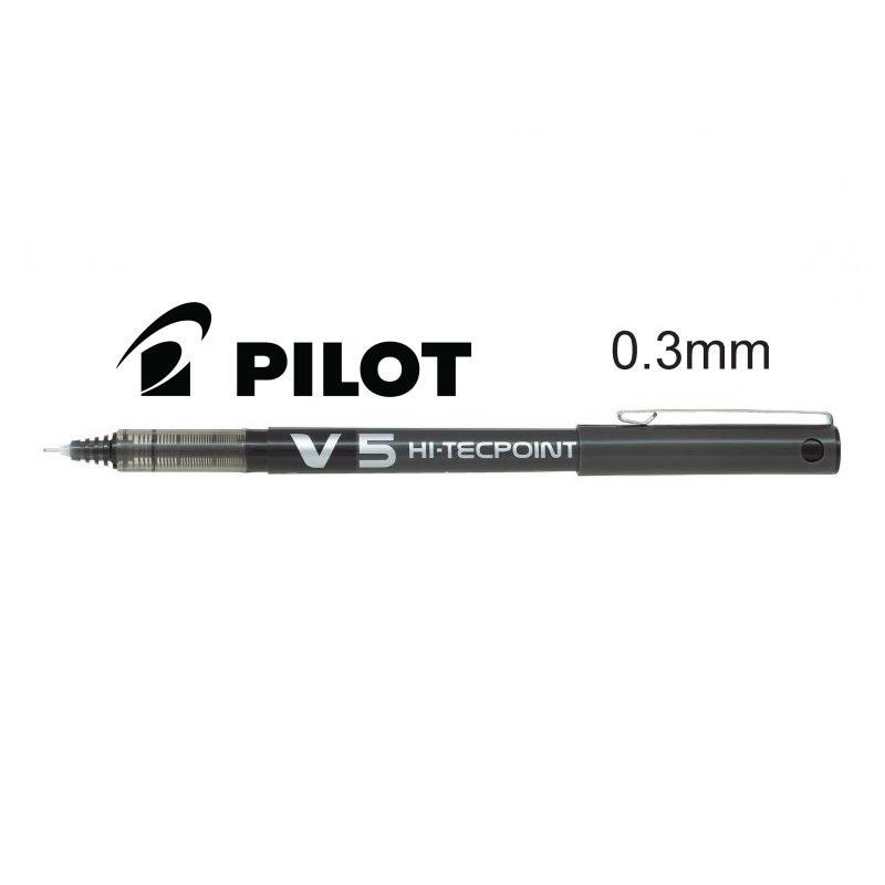 PILOT V5 Stylo Roller pointe tubulaire Encre liquide Noire PILOT V5 Stylo Roller pointe tubulaire Encre liquide Noire