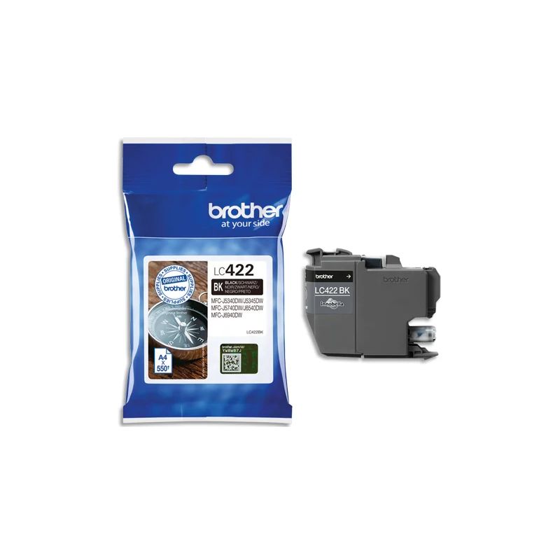 BROTHER Cartouche Jet d'encre noir LC422BK BROTHER Cartouche Jet d'encre noir LC422BK