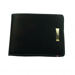 Porte-cartes et billets - Cuir perforé - Dupont - noir