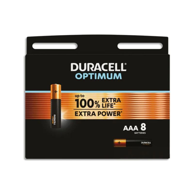 DURACELL Piles alcalines AAA Optimum, 1,5 V LR03 MN2400, lot de 8 piles DURACELL Piles alcalines AAA Optimum, 1,5 V LR03 MN2400, lot de 8 piles