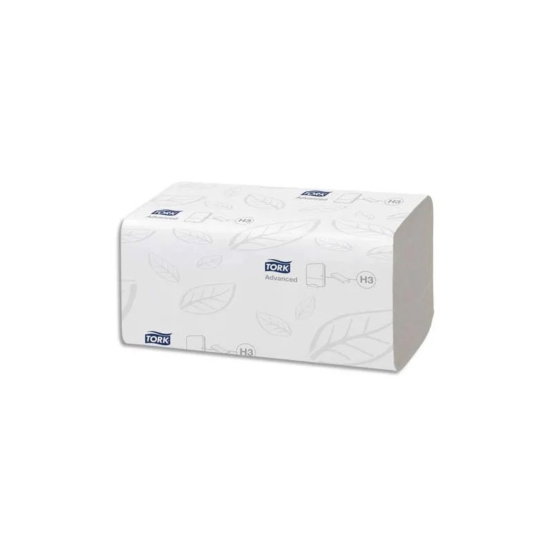 TORK Colis de 20 Paquets de 128 Essuie-mains Advanced gaufrées 2 plis pliées en C Format 24,8x31 cm Blanc TORK Colis de 20 Paquets de 128 Essuie-mains Advanced gaufrées 2 plis pliées en C Format 24,8x31 cm Blanc