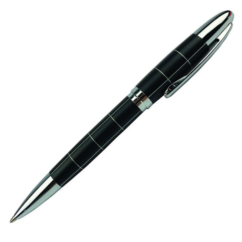 Stylo bille - metal - quadrille noir Stylo bille - metal - quadrille noir