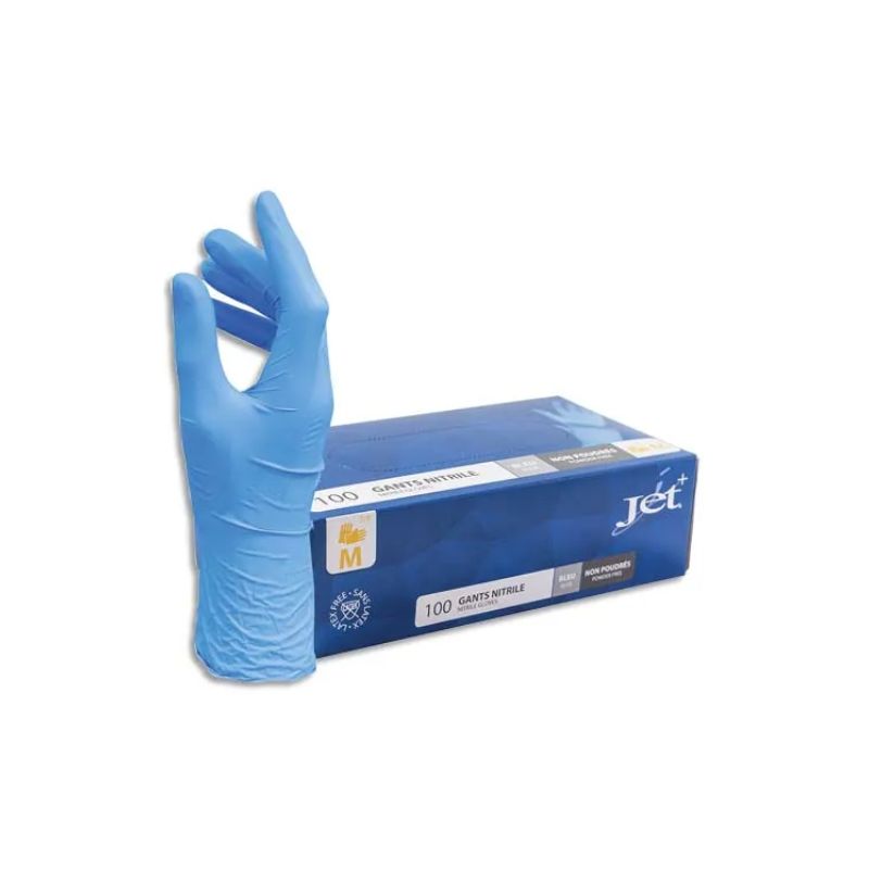 Boîte de 100 gants Nitrile non poudrés NITRILE Taille 8/M. Coloris bleu Boîte de 100 gants Nitrile non poudrés NITRILE Taille 8/M. Coloris bleu