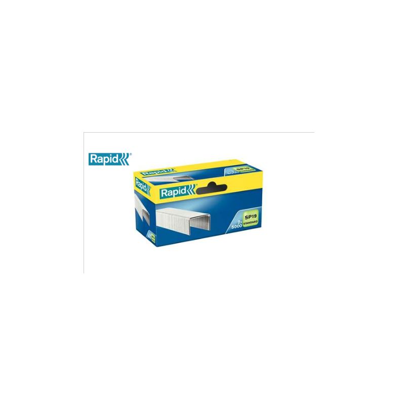 RAPID Blister de 2 x 5000 Agrafes galvanisées SP19, H6 mm, pointes aiguisées, agrafe jusqu'à 20 feuilles RAPID Blister de 2 x 5000 Agrafes galvanisées SP19, H6 mm, pointes aiguisées, agrafe jusqu'à 20 feuilles