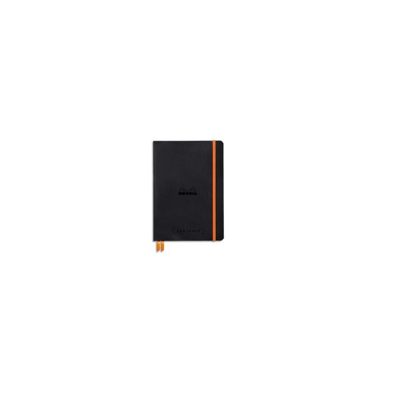 RHODIA Carnet Rhodiarama souple 14,8x21cm 240 pages points Dot / élastique. Couverture simili-cuir Noir RHODIA Carnet Rhodiarama souple 14,8x21cm 240 pages points Dot / élastique. Couverture simili-cuir Noir