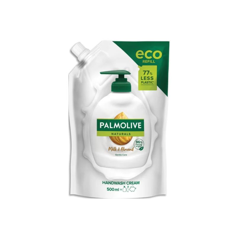 PALMOLIVE Recharge 500 ml savon liquide Palmolive Amande douce dans une recharge plus écologique PALMOLIVE Recharge 500 ml savon liquide Palmolive Amande douce dans une recharge plus écologique