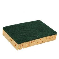 NICOLS Lot de 10 éponges classiques 1 face abrasive et 1 absorbante - Dim. : 1,7 x 2,2 x 8,9 cm, recyclé