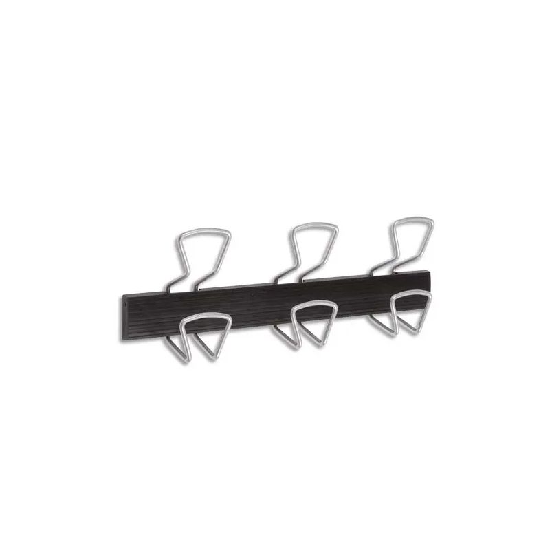 ALBA Bloc de 3 double-patères Noir en métal, poids supporté 30kg. Dim. Patère : L46 x P7,5 x H16,4 cm ALBA Bloc de 3 double-patères Noir en métal, poids supporté 30kg. Dim. Patère : L46 x P7,5 x H16,4 cm
