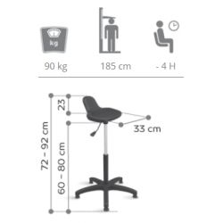 TABOURET JOLLY NOIR