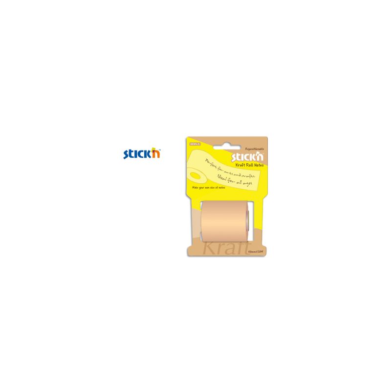 STICK'N Recharge de note repositionnable en rouleau en papier Kraft. 50 mm x 10 m. STICK'N Recharge de note repositionnable en rouleau en papier Kraft. 50 mm x 10 m.