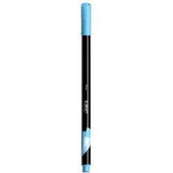 BIC Intensity Stylo Feutre d'écriture Pointe Fine et Corps Noir Verni - Bleu ciel