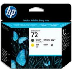 HP Tëte d'impression Noire mat et Jaune n°72 C9384A