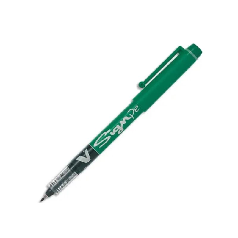 PILOT Stylo-feutre pointe en nylon largeur de trait 0,6 mm encre liquide Verte V-SIGN PEN PILOT Stylo-feutre pointe en nylon largeur de trait 0,6 mm encre liquide Verte V-SIGN PEN