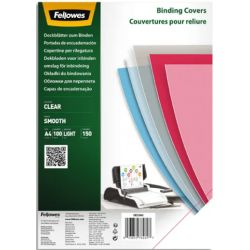 FELLOWES Boîte de 100 plats de couvertures PET A4 150 microns 5384501