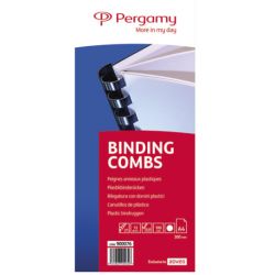 PERGAMY Boîte de 100 peignes anneaux plastiques 12mm Blanc 900076
