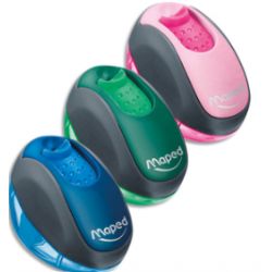 MAPED Blister de 1 taille-crayons CLEAN, 1 usage. Réserve transparente. Coloris aléatoires