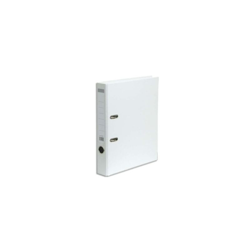Classeur à levier en polypropylène intérieur/extérieur. Dos 5 cm. Format A4. Coloris Blanc. Classeur à levier en polypropylène intérieur/extérieur. Dos 5 cm. Format A4. Coloris Blanc.