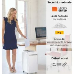 FELLOWES Destructeur micropart LX-Series LX221 Blanc, DIN P-5 - 5050501
