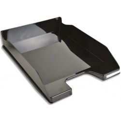 EXACOMPTA Corbeille à courrier Combo Midi Office. Dim (l x h x p) : 25,5 x 6,5 x 34,6 cm. Noir Glossy