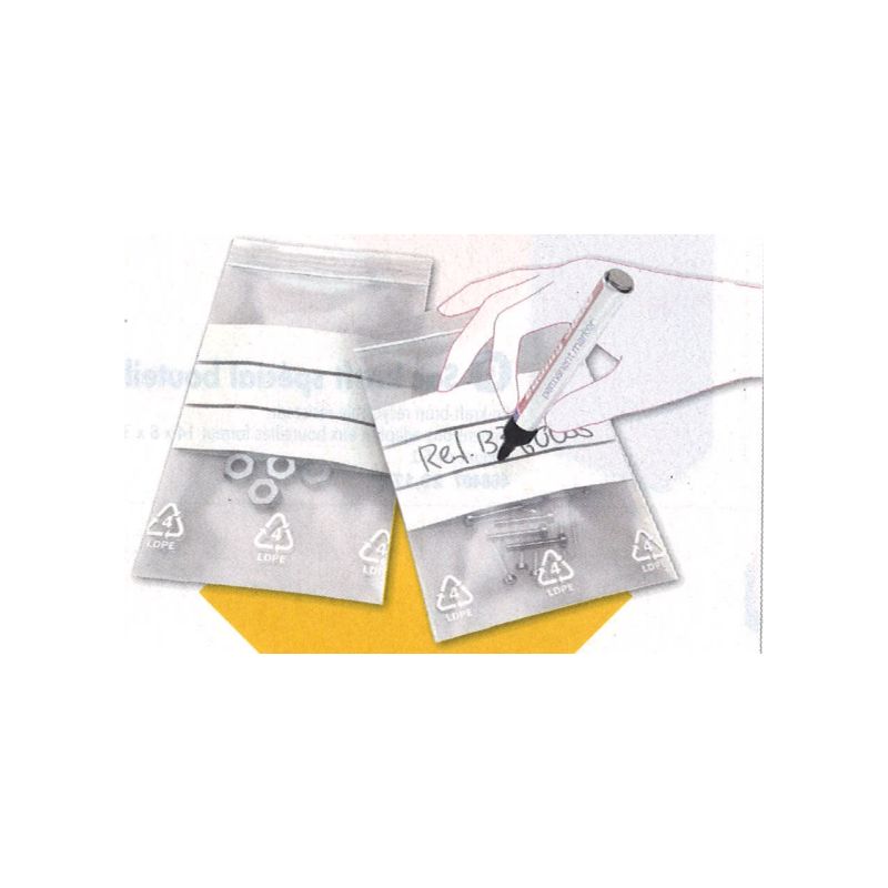 Sachet plastique à fermeture zip Transparent 50µm 80 mm x 120 mm Sachet plastique à fermeture zip Transparent 50µm 80 mm x 120 mm