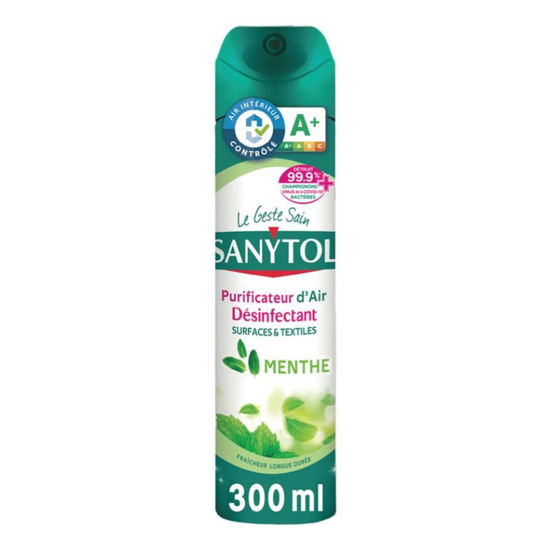 SANYTOL Désodorisant aérosol désinfectant à la menthe 300 ml SANYTOL Désodorisant aérosol désinfectant à la menthe 300 ml