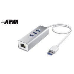APM Hub USB-C 3.0 4 ports : 3xUSB-A, 1xRJ45 gigabit