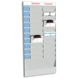 PAPERFLOW Planning Office Gris élément de Départ 20 cases, pour formats A4, L58 x H126,3 x P4,6 cm