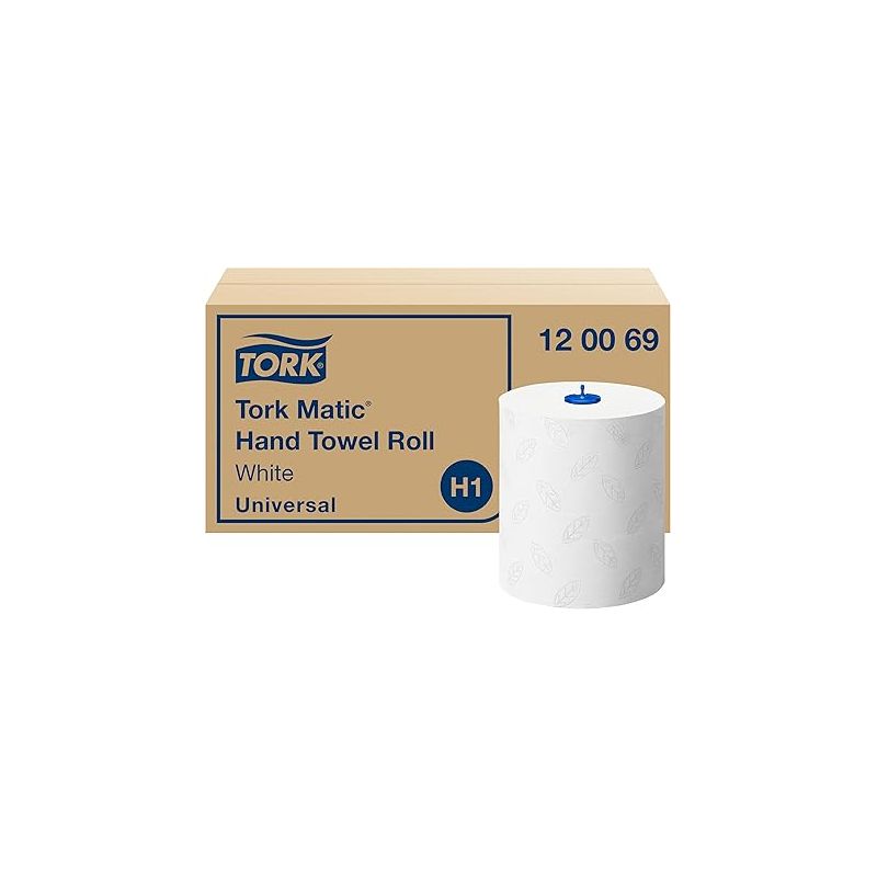 TORK Colis de 6 Rouleaux Essuie-mains Advanced 2 plis format 150m x 21cm Blanc pour distributeur Matic H1 TORK Colis de 6 Rouleaux Essuie-mains Advanced 2 plis format 150m x 21cm Blanc pour distributeur Matic H1
