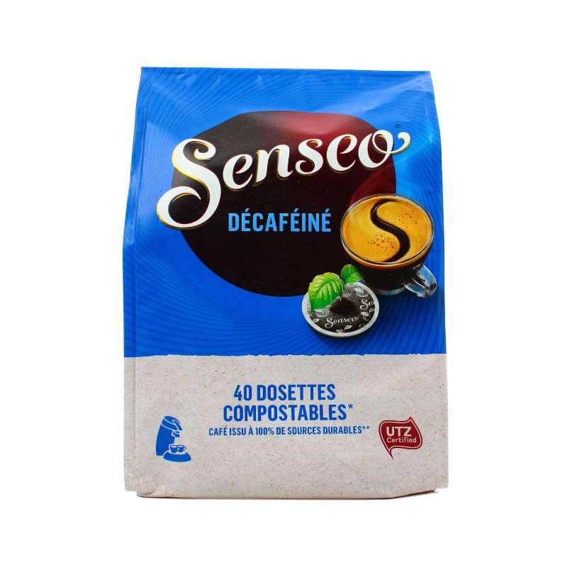 SENSEO Paquet de 40 dosettes de café moulu Décaféiné 277g, environ 6,9g par dosette SENSEO Paquet de 40 dosettes de café moulu Décaféiné 277g, environ 6,9g par dosette