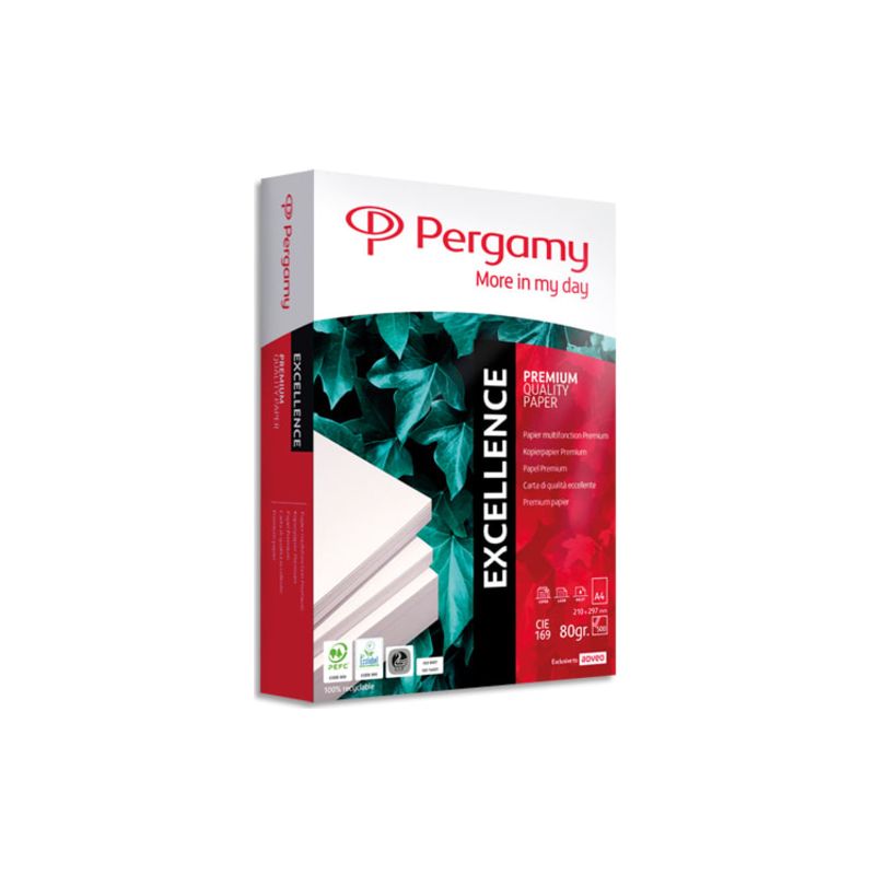 PERGAMY Ramette 500 feuilles papier extra Blanc Excellence A4 80g CIE 169 PERGAMY Ramette 500 feuilles papier extra Blanc Excellence A4 80g CIE 169