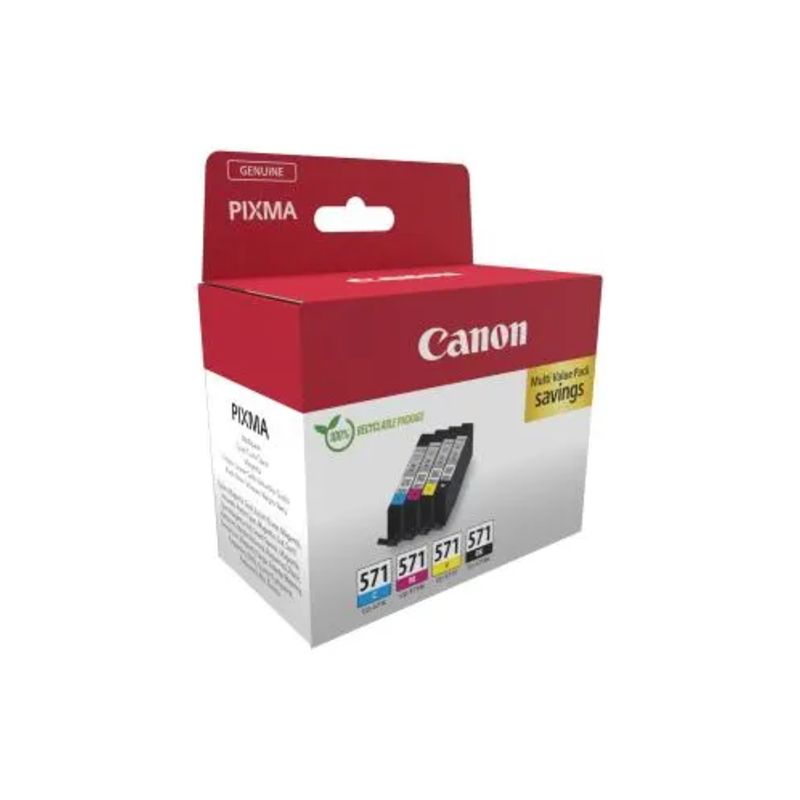 CANON Multipack 4 cartouches Jet d'encre N° 571 / 0386C008 Noir + Cyan + Magenta + Jaune CANON Multipack 4 cartouches Jet d'encre N° 571 / 0386C008 Noir + Cyan + Magenta + Jaune