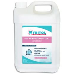 WYRITOL Bidon de 5 litres de gel hydro-alcoolique, pour les mains, sans parfum, sans colorant